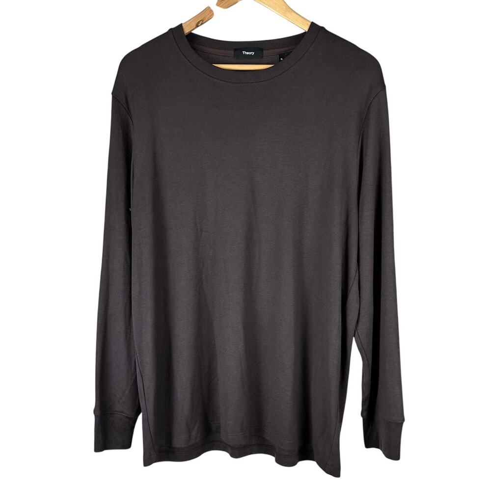 Theory Essential Long Sleeve Tee Hickory Brown Men's Size X-Large New With Tags